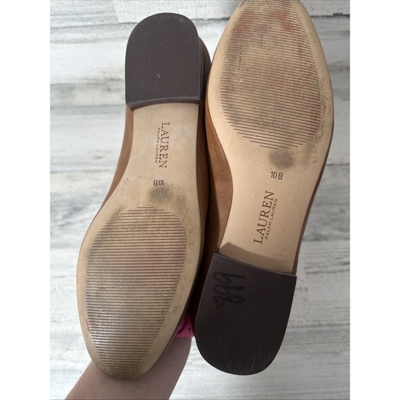 Ralph Lauren Glennie Flats Polo Tan Super Soft Leather Size 10B - Picture 9 of 13